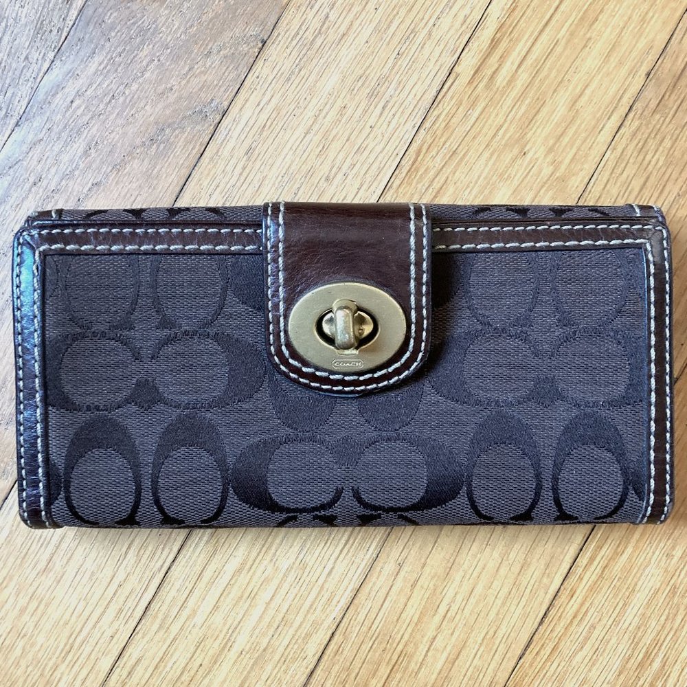 COACH Signature canvas wallet